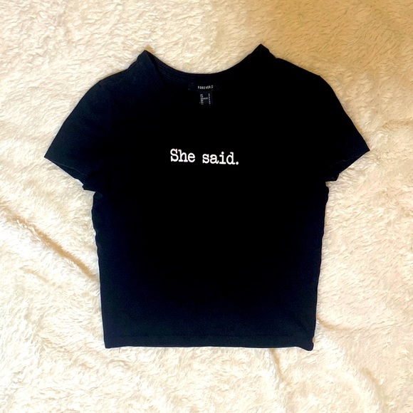 Forever 21 Black crop top - Picture 1 of 4